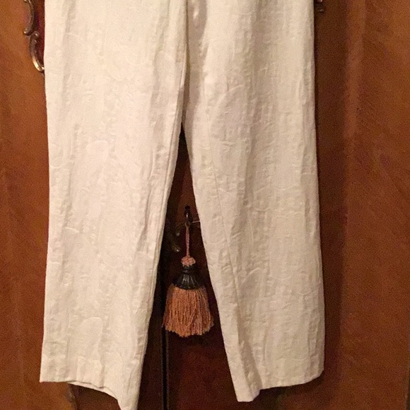 St. John Vintage Off White Paisley Pants - Picture 4 of 7